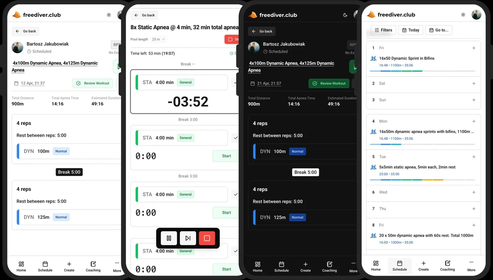 freediver.club app screenshot
