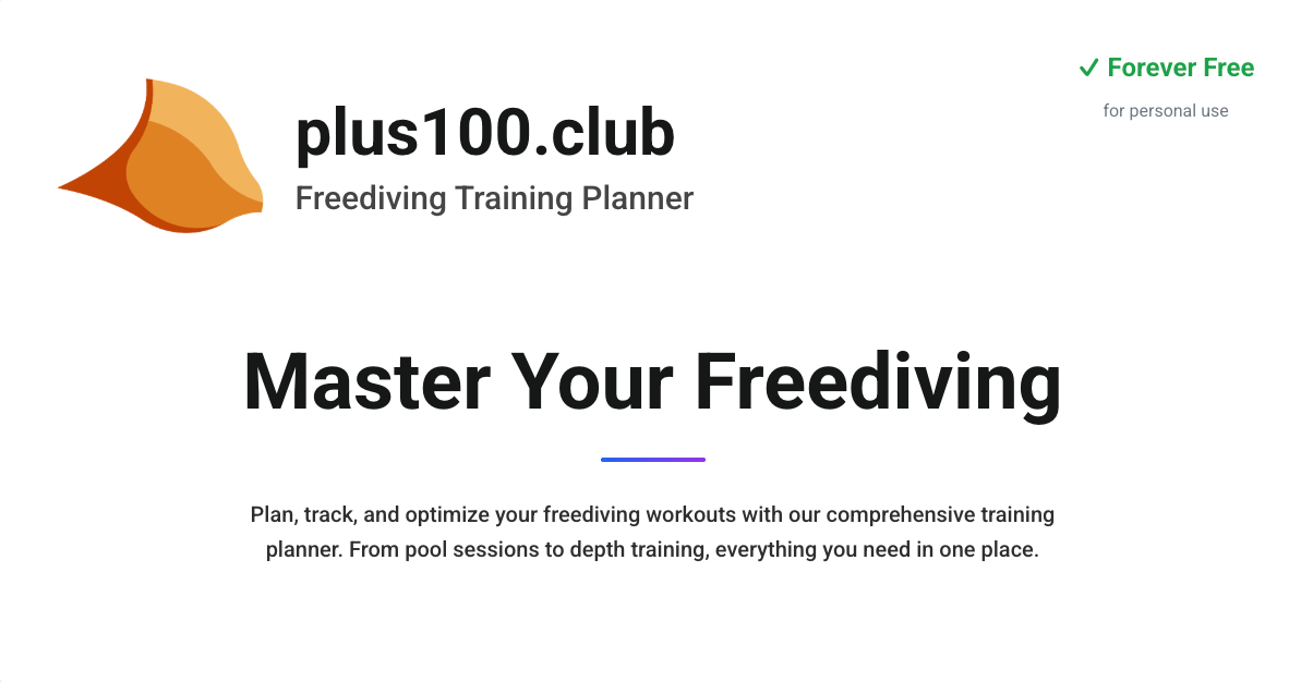 Freediving Training with plus100.club
