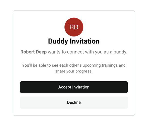 Buddy invitation popup in plus100.club
