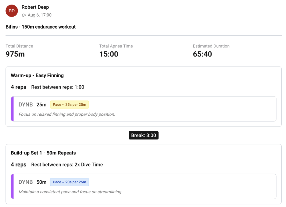 Buddies workout preview and coordination